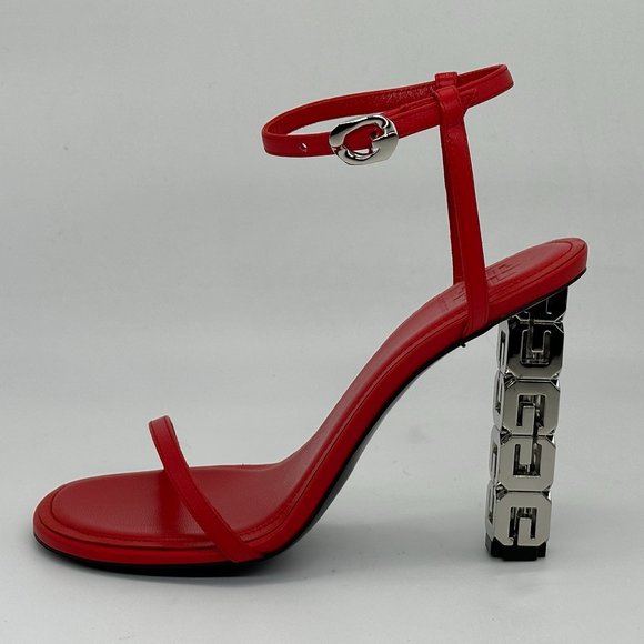 GIVENCHY 105 G Cube Monogram Signature Logo Heels Leather Sandals Shoes - Picture 4 of 16